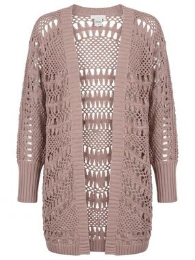 NWT GOLD HAWK Boho Crochet Cardigan Sz S Open Front 100% Cotton Cottage